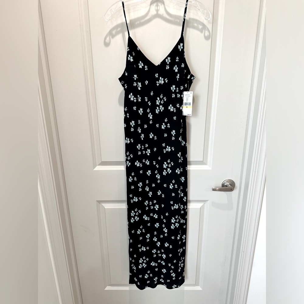 NWT Karen Kane black and blue floral slip dress size medium